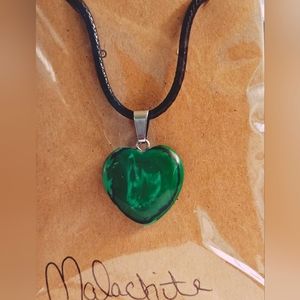 Malachite heart shape necklace